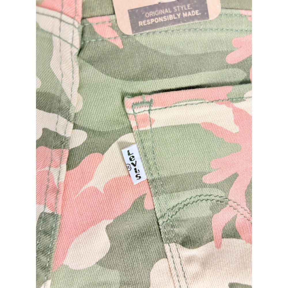 Levis 721 High Rise Skinny Jeans Womens 28 Pink Green Camo Camouflage Denim - Picture 13 of 15